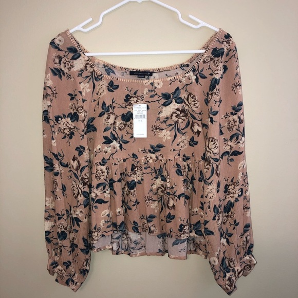 NWT American Eagle Stitched Square Neck Blouse - Picture 4 of 13